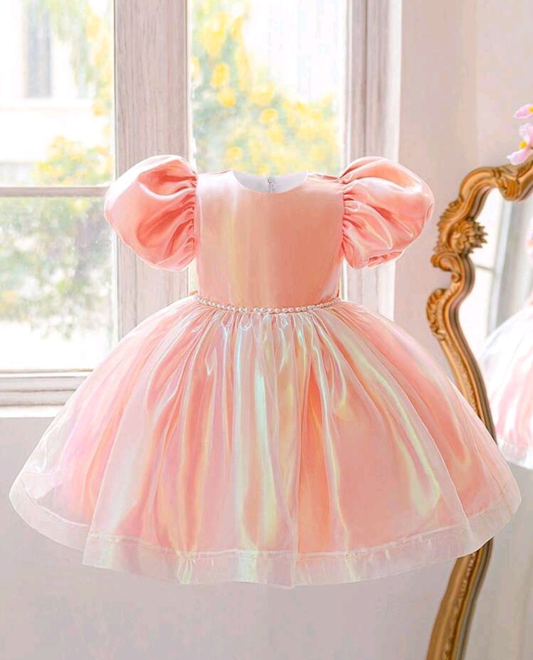 Vestido Tornasol Mangas Globo
