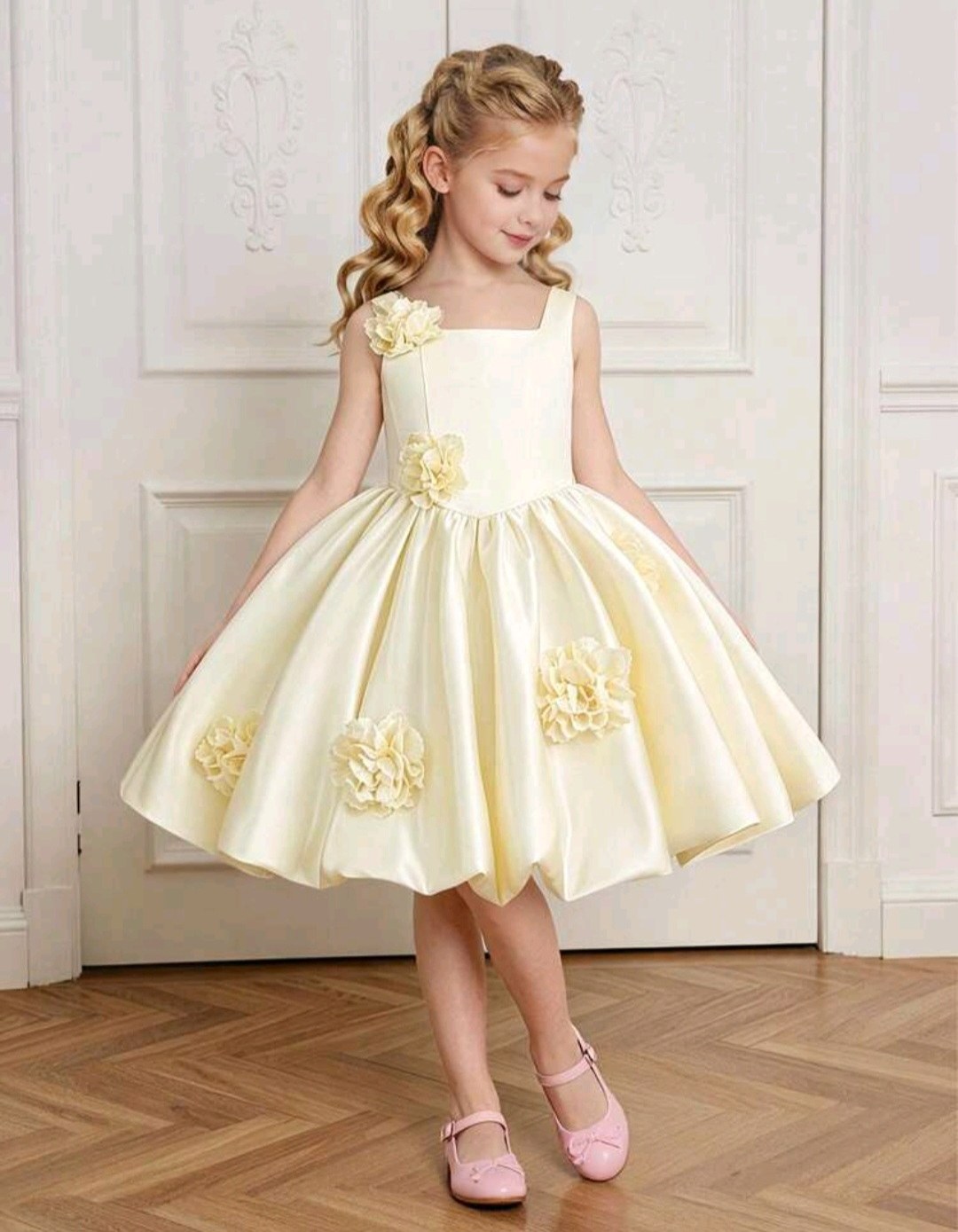 Vestido Marfil con Flores