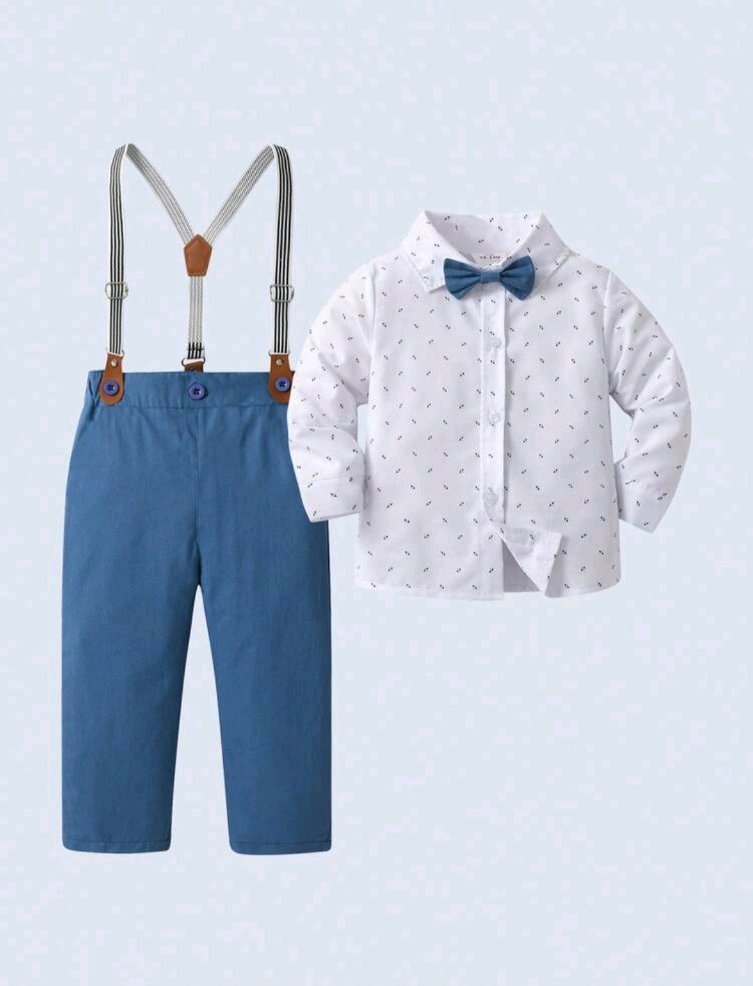 Conjunto Azul con Tirantes y Moño