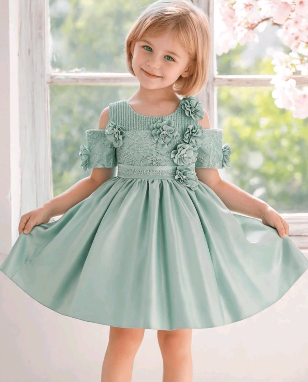 Vestido Menta con Flores